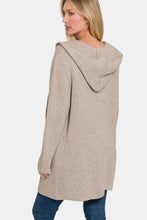 Load image into Gallery viewer, Zenana Hooded Open Front Sweater Cardigan