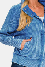 Load image into Gallery viewer, Zenana Washed Zip Up Hooded Jacket