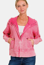 Load image into Gallery viewer, Zenana Washed Zip Up Hooded Jacket
