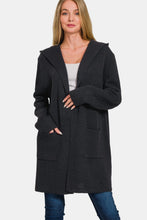 Load image into Gallery viewer, Zenana Hooded Open Front Sweater Cardigan