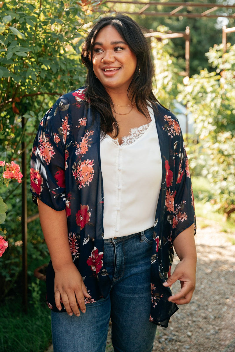 Flowers On The Water Kimono Wave & Cactus