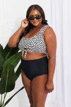 Load image into Gallery viewer, Marina West Swim Sanibel Crop Swim Top and Ruched Bottoms Set in Black