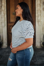 Load image into Gallery viewer, All In The Sleeves Striped Top in Navy/White