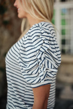 Load image into Gallery viewer, All In The Sleeves Striped Top in Navy/White