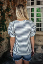 Load image into Gallery viewer, All In The Sleeves Striped Top in Navy/White