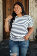 Load image into Gallery viewer, All In The Sleeves Striped Top in Navy/White