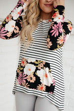 Load image into Gallery viewer, Blooming Stripes Hoodie in Coral