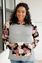 Load image into Gallery viewer, Blooming Stripes Hoodie in Coral