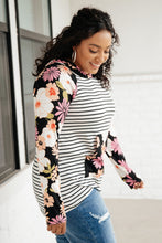 Load image into Gallery viewer, Blooming Stripes Hoodie in Coral