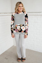 Load image into Gallery viewer, Blooming Stripes Hoodie in Coral