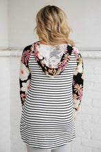 Load image into Gallery viewer, Blooming Stripes Hoodie in Coral