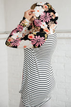 Load image into Gallery viewer, Blooming Stripes Hoodie in Coral