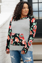 Load image into Gallery viewer, Blooming Stripes Hoodie in Pink