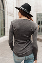 Load image into Gallery viewer, By The Fireplace Thermal Top in Charcoal