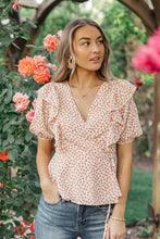 Load image into Gallery viewer, Folksong Floral Top in Coral