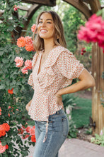Load image into Gallery viewer, Folksong Floral Top in Coral