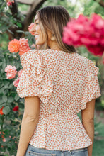 Load image into Gallery viewer, Folksong Floral Top in Coral