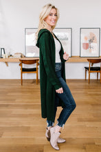 Load image into Gallery viewer, DOORBUSTER Hooded Cardigan in Hunter Green