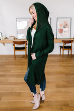 Load image into Gallery viewer, DOORBUSTER Hooded Cardigan in Hunter Green