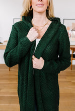 Load image into Gallery viewer, DOORBUSTER Hooded Cardigan in Hunter Green