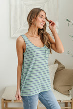 Load image into Gallery viewer, Stripe On All Summer Long Tank In Mint