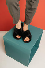 Load image into Gallery viewer, Toasty But Mostly Cozy Black Slippers