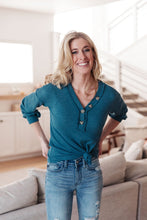 Load image into Gallery viewer, Waffle Love Thermal Top In Blue