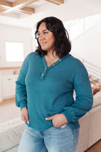 Load image into Gallery viewer, Waffle Love Thermal Top In Blue