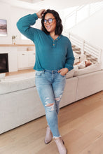 Load image into Gallery viewer, Waffle Love Thermal Top In Blue