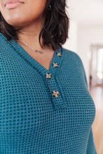 Load image into Gallery viewer, Waffle Love Thermal Top In Blue