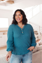 Load image into Gallery viewer, Waffle Love Thermal Top In Blue