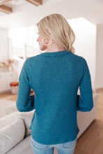 Load image into Gallery viewer, Waffle Love Thermal Top In Blue