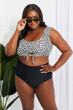 Load image into Gallery viewer, Marina West Swim Sanibel Crop Swim Top and Ruched Bottoms Set in Black