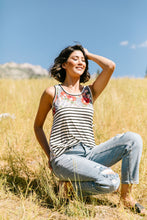 Load image into Gallery viewer, Tank Heavens Floral & Stripes Top