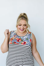 Load image into Gallery viewer, Tank Heavens Floral & Stripes Top
