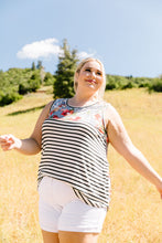 Load image into Gallery viewer, Tank Heavens Floral & Stripes Top