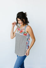 Load image into Gallery viewer, Tank Heavens Floral & Stripes Top