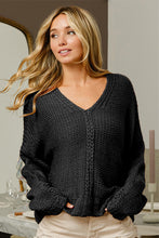 Load image into Gallery viewer, BiBi V-Neck Cable Knit Sweater