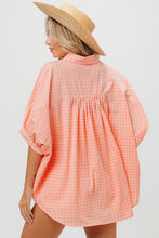 Load image into Gallery viewer, BiBi Plaid Button Up Dolman Sleeve Shirt