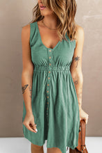 Load image into Gallery viewer, Sleeveless Button Down Mini Dress