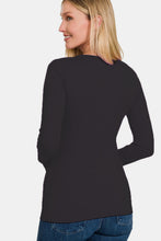 Load image into Gallery viewer, Zenana Ful Size Brushed Microfiber Long Sleeve Round Neck T-Shirt