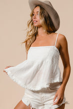 Load image into Gallery viewer, BiBi Fringed Hem Smocked Cami