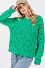 Load image into Gallery viewer, SAGE + FIG Cable-Knit Long Sleeve Sweater