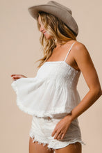 Load image into Gallery viewer, BiBi Fringed Hem Smocked Cami