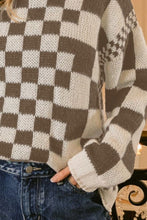 Load image into Gallery viewer, BiBi Checkered Contrast Chunky Sweater