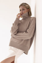 Load image into Gallery viewer, Basic Bae Turtleneck Dropped Shoulder Long Sleeve Sweater