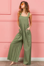 Load image into Gallery viewer, BiBi Ruched Wide Leg Overalls with Pockets