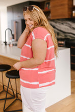 Load image into Gallery viewer, Casual In Stripes Top In Coral