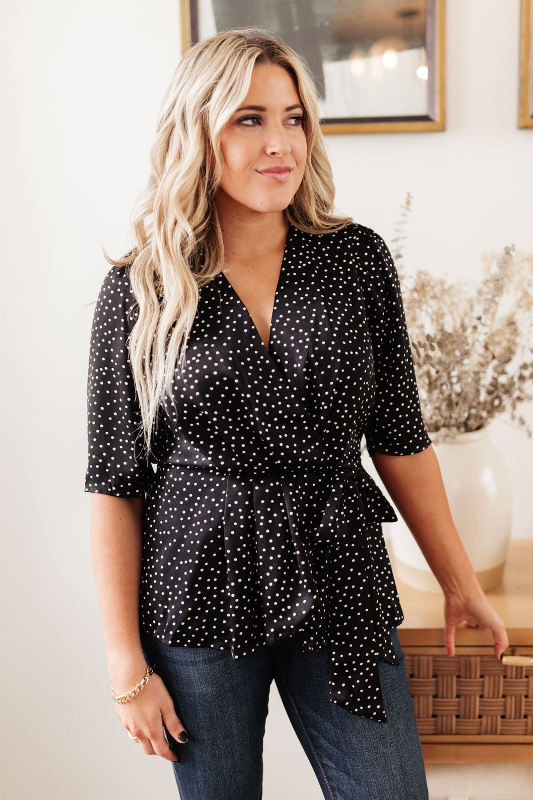 All Set Polka Dot Top in Black