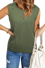 Load image into Gallery viewer, Distressed Round Neck Tank